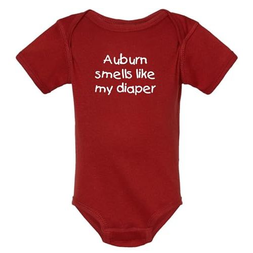 Auburn Smells Like My Diaper Funny Alabama Fan Baby Bodysuit