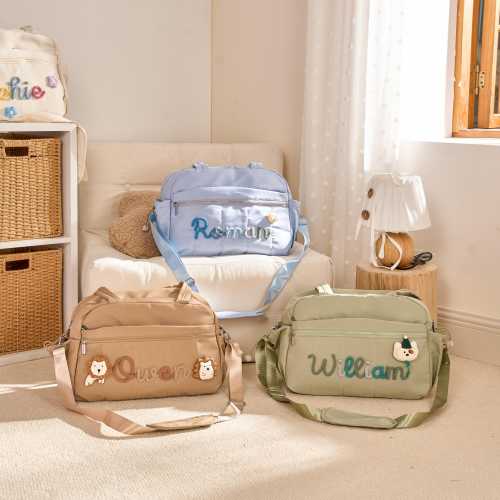 Personalized Diaper Bag for Mom, Custom Travel Baby Bag, Large Hospital Bag, Monogrammed Weekender Nappy Tote, Baby Shower Gift, Mom Bag