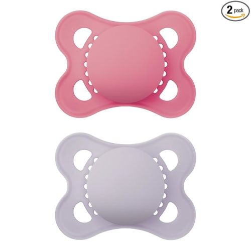 MAM Original Matte Baby Pacifiers 0-6 Months, Binky for Newborn Babies, BPA-Free Skin Soft Silicone Nipple, Easy to Clean, Developed with Medical Experts, 2 Count, With Sterilizer Case, Made in Europe
