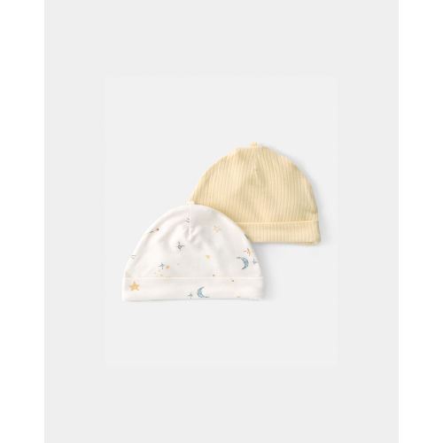Baby 2-Pack Constellation PurelySoft Caps - Yellow/Cream