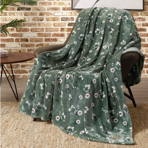 Lucky Brand Daisy Plush Throw Blanket