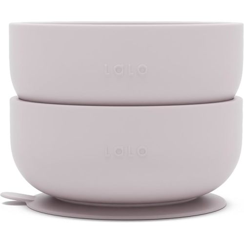 Lalo Suction Bowls - 2 Pack, 100% Silicone Non-Toxic BPA-Free Baby Bowls with Suction Base To Prevent Accidental Tip-Overs - Silicone Bowls For Babies And Toddlers - Lavender
