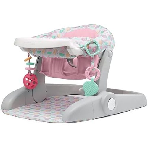 Summer Infant Learn-to-Sit Stages 3-Position Floor Seat, Sweet-and-Sour Pink – Sit Baby Up to See The World – Activity Seat is Adjustable – Includes Toys and Tray