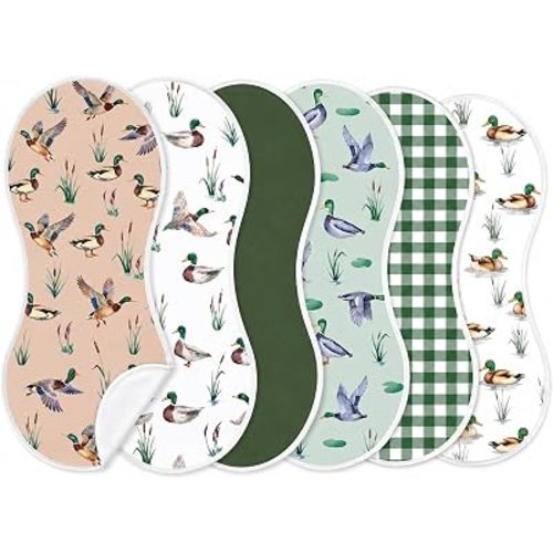 party greeting 6 Pcs Mallard Duck Baby Burp Cloths for Newborn, 19 x 9 Inch
