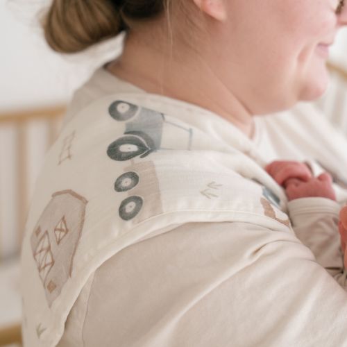 Charlie 3 pc. Tractor Cotton Burp Cloths | Crane Baby