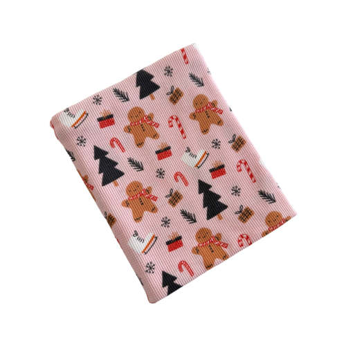Organic Cotton Waffle Swaddle, Gingerbread Wonderland Blush