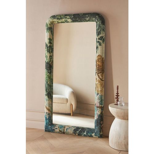 Judarn Upholstered Fabric Floor Mirror