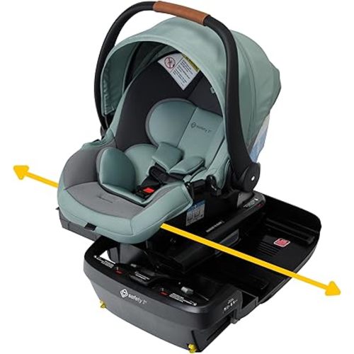Safety 1st® onBoard™ Slide DLX Infant Car Seat w/SafetySlide™ Base, Easy-Install Rigid Latch, Lightweight Rear-Facing Seat, Newborn Carrier, Extra-Large Canopy, Travel System Ready, Dusty Green