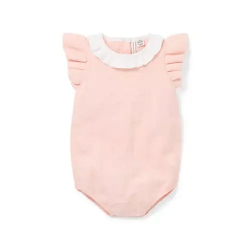Baby Pale Rose Baby Pointelle Sweater Romper by Janie and Jack