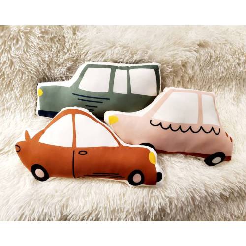 Vintage Car Throw Pillow, Car Nursery Decor, Kids Car Plush Toy, Car Room Decor