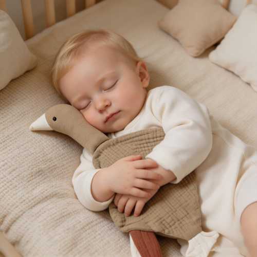 Personalized Baby Comfort Blanket Plush Toy,Cotton Muslin Swan Lovey, Custom Name Embroidery, Sleep Soother