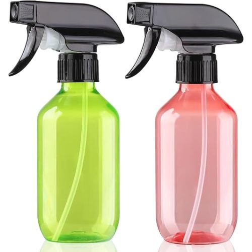 Bynccea Plastic Spray Bottles 2 Packs - 10 oz/300 ml Empty Small Water Spray Bottles - BPA Free Plastic Refillable Containers for Hair, Gardening, Plants