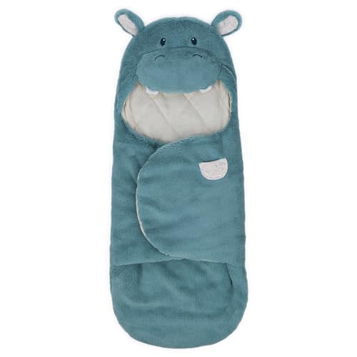GUND Baby Oh So Snuggly Hippo Blanket Wrap, Plush Hooded Baby Blanket Wrap for Newborns, Blue/Cream, 26”