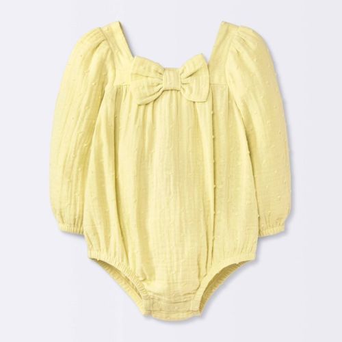 Baby Girls' Bow Romper - Cloud Island™ Yellow