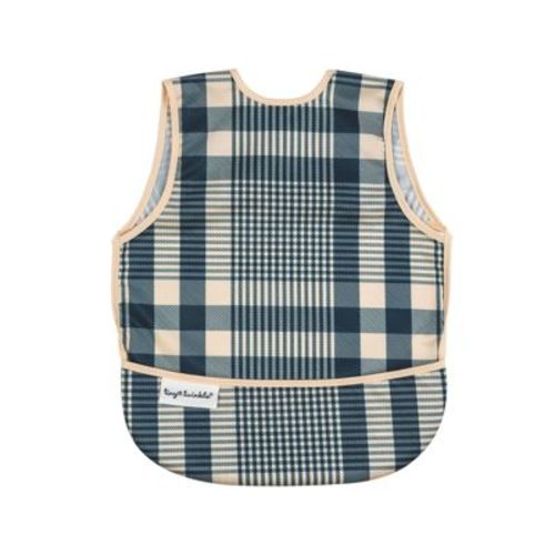 Tiny Twinkle Mess-Proof and Waterproof Baby Bib/Apron, Machine Washable and BPA-Free (Ginham, Small 6-24 Months)