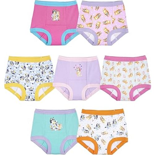 Bluey Amazon Exclusive 7-Pack Potty Training Pants with Stickers and Success Chart, Sizes 18 M, 2T, 3T & 4T