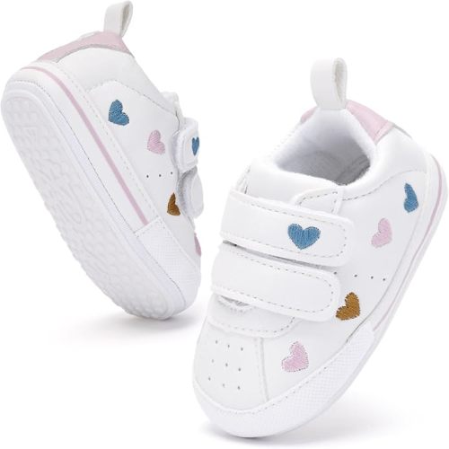 BACSAC Baby Boys Girls Lightweight Shoes Non-Slip Soft Sole Sneakers Infant First Walking Toddler Crib Shoes Newborn Breathable Loafers Flats 0-18 Months