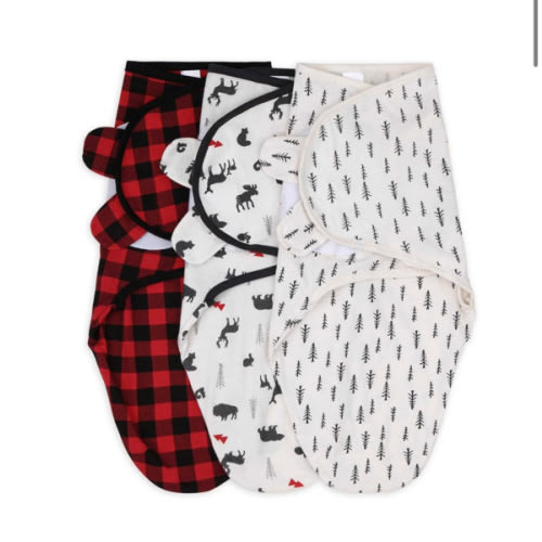 Red Woodland Baby Boy Swaddle Blankets Set of 3