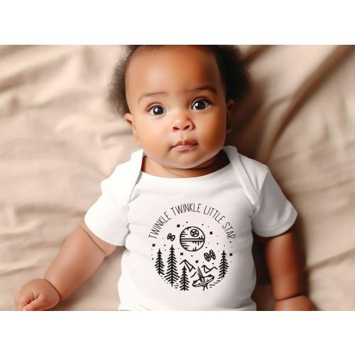 Twinkle Twinkle Little Star Baby Bodysuit- Star Wars Baby Bodysuit- Baby Death Star Bodysuit- Cute Nursery Rhyme Bodysuit- Star Wars Baby
