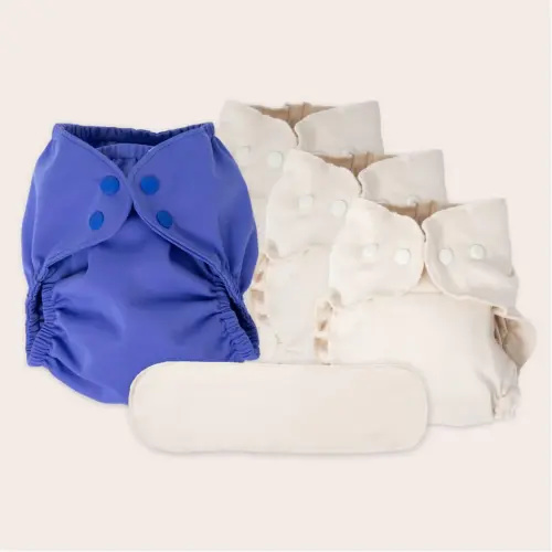 Our Cloth Diaper Bundle with swim diaper M; black and white swim