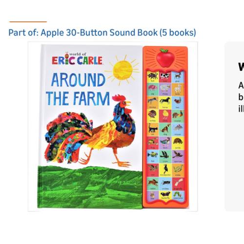 World of Eric Carle, Around the Farm 30-Button Animal Sound Book - Great for First Words - PI Kids