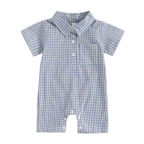 Baby Romper Clothing Cute Short Sleeve Clothes Jumpsuit Playsuit One Piece Outfit for Boy Girl One Piece Shorts Sleeve Outfit summer ,Z1-Blue,3-6 Months