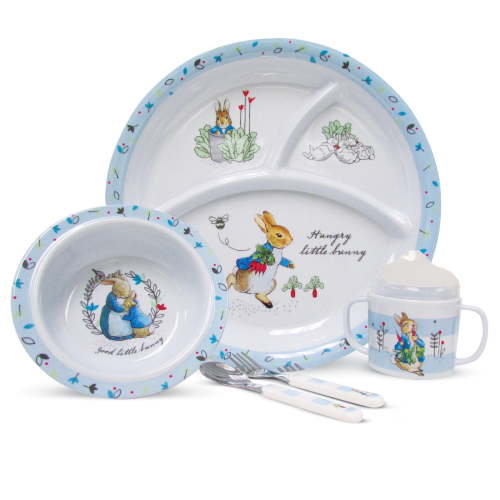 Peter Rabbit 5-Piece Melamine Baby Dish Set