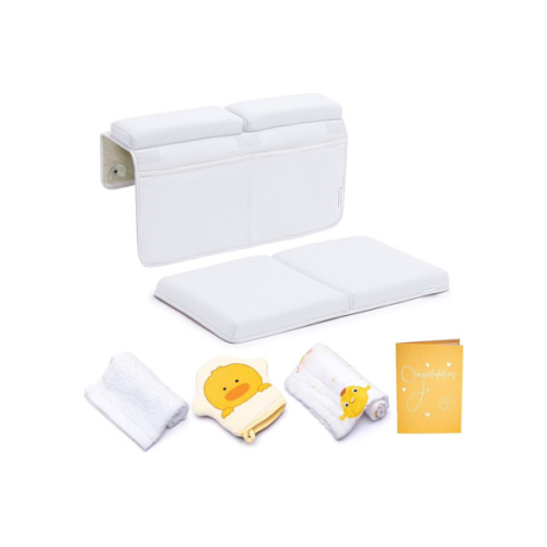 Bath Kneeler and Elbow Rest Pad, Extra Thick Baby Bath Kneeling Pad and Elbow Pad for Bathtub, White