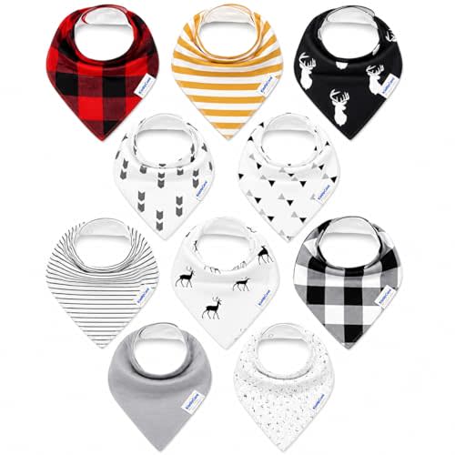 Organic Cotton Bandana Baby Bibs – Soft Absorbent Drool Bibs for Teething, Feeding, Newborns & Toddlers