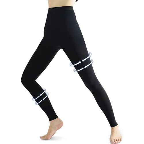 beister Compression Tights 20-30 mmHg, Medical High-Waist Footless Unisex