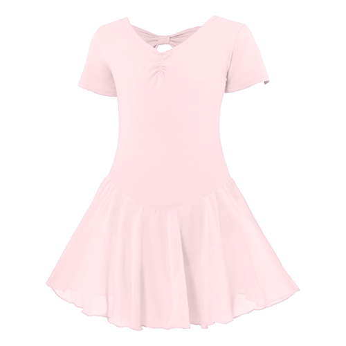 Trolimons Toddler Girls Ballet Dress Short Sleeve Dance Dress With Chiffon Skirt Tutu Ballet Clothing Size 4-5T