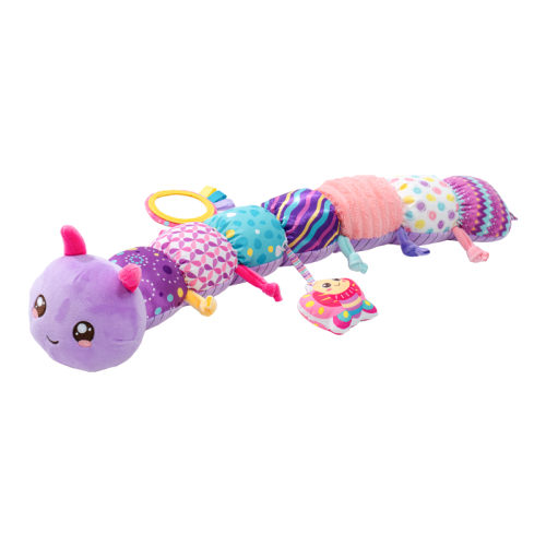 Multifunctional Caterpillar Plush Toy, 50cm/19.69" Height Ruler, Gift for Newborns 0-1 Years, Sensory Play & Sleep Aid, Purple