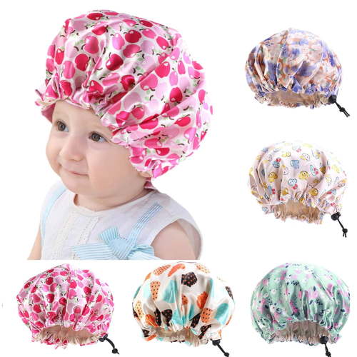 Ludlz Baby Satin Bonnet Sleep Cap - Double Layer Reversible Adjustable Silky Satin Cap Curly Hair for Teens Toddler Child