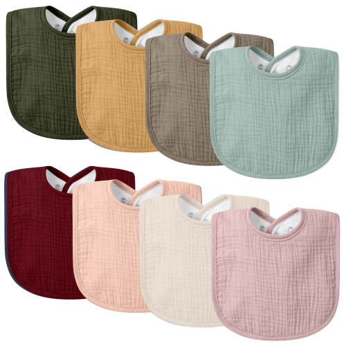 Muslin Baby Drool Bibs 8Pack Soft Square Adjustable Baby Bandana Bibs for Unisex Girls & Boys