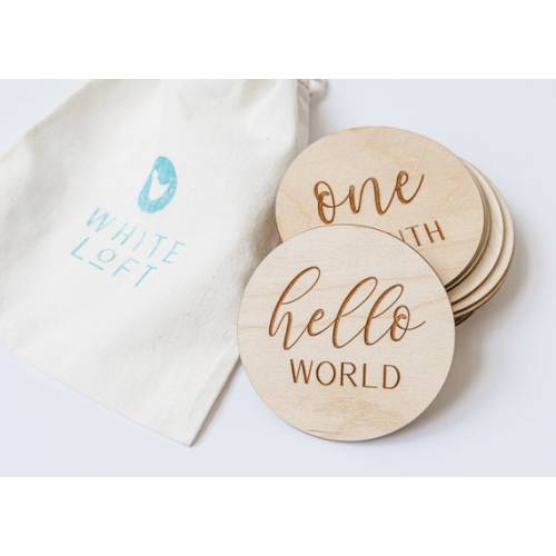 Monthly Milestone Marker Disc for Baby Wooden Baby Month