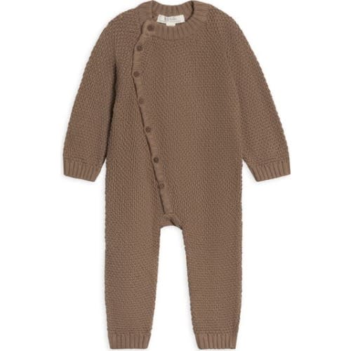 Casey Seed Stitch Organic Sweater Knit Kimono Romper, 3-6M
