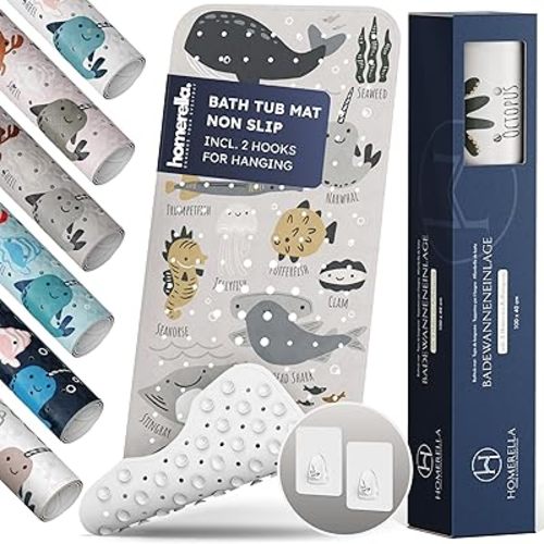 Homerella Non Slip Baby Bath Tub Mat Bath Tub Shower Mats for Kids and Adult