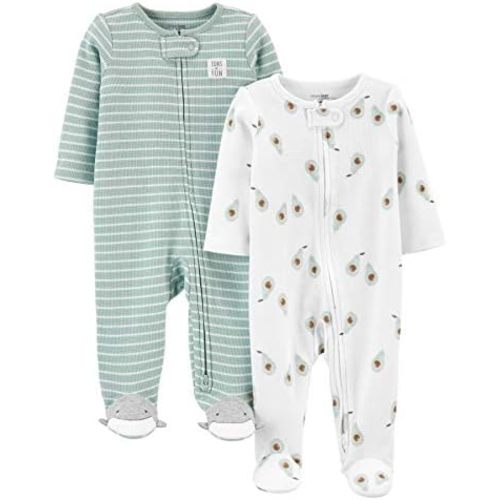Simple Joys by Carter's Baby Boys' 2-way Zip Thermal Footed Sleep and Play, Pack of 2