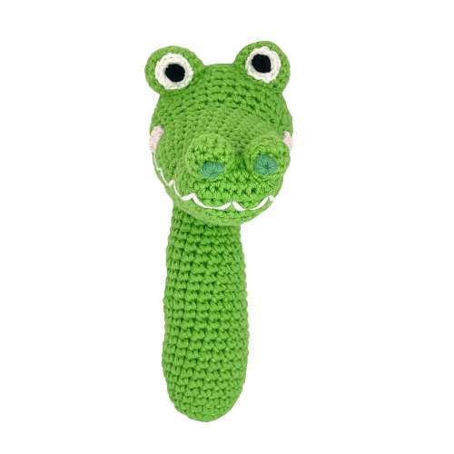 Alligator Crochet Stick Rattle