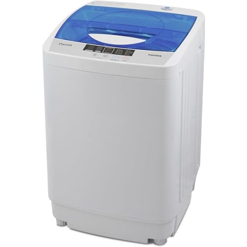 Panda Portable Washing Machine 10 LBS Load Volume, Fully Automatic 1.34 Cu.ft Laundry Washer with Built-in Drain Pump, Top Load Clothes Washer for Apartment and Household