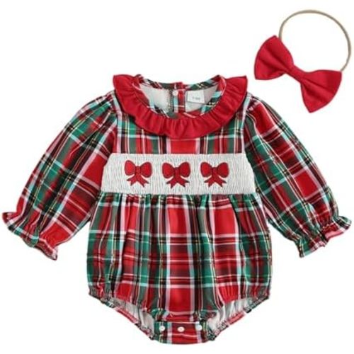 MY First Christmas Baby Girl Outfit Velvet Bubble Romper Newborn Onesie Infant Fall Winter Long Sleeve Clothes