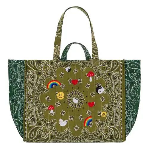 Maxi Cabas Embroidered Multi Emojis | Bronze