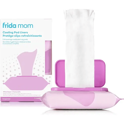 Frida Mom Witch Hazel Perineal Cooling Pad Liners for Postpartum Care, Hospital Bag Essentials for Pain Relief After Birth, Full-Length Medicated Cooling Pad Liners (24ct)