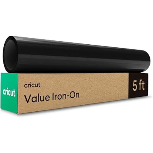 Cricut® Value Iron-On, Black (12 in x 5 ft)- HTV Heat Transfer Vinyl