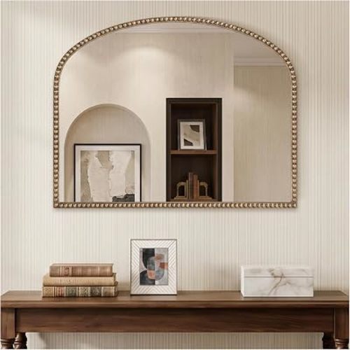 36"X28" Vintage Gold Beaded Mirror