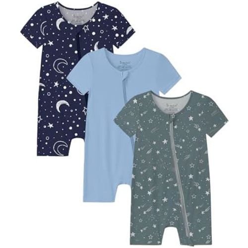 Jimonda Unisex Bamboo Baby Short Romper 3-Pack