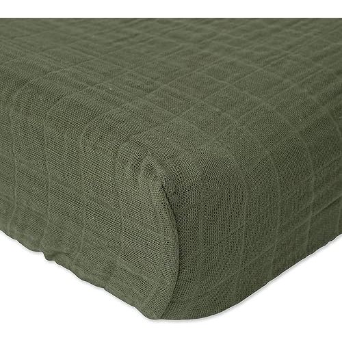 Little Unicorn Premium Changing Pad Cover | Extra Soft & Breathable Muslin Fabric (Fern)