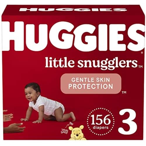 Baby Diapers Size 3 (16-28 lbs), 156ct, Huggies Little Snugglers