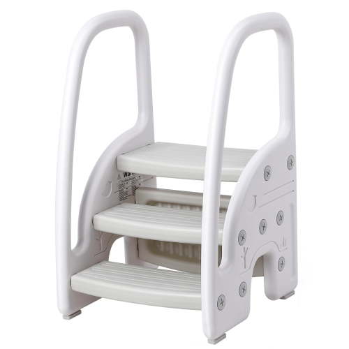 TROPOW Toddler Step Stool, Lightweight 3-Step Stool with Handles for Bathroom Sink, Potty Training