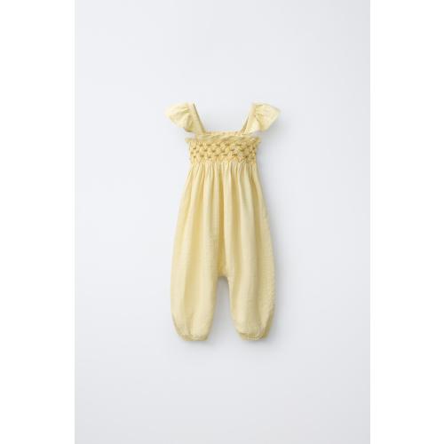 LONG POLKA DOT OVERALLS - Light yellow | ZARA United States